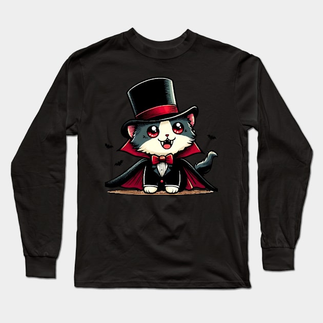 Vampire cat Long Sleeve T-Shirt by NightvisionDesign